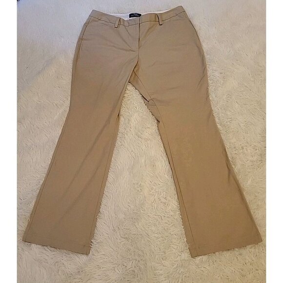 The Outfitters Lands End Womens Pants 16 Khaki Tan NWOT Chino Cotton PolySpandex - Picture 1 of 10